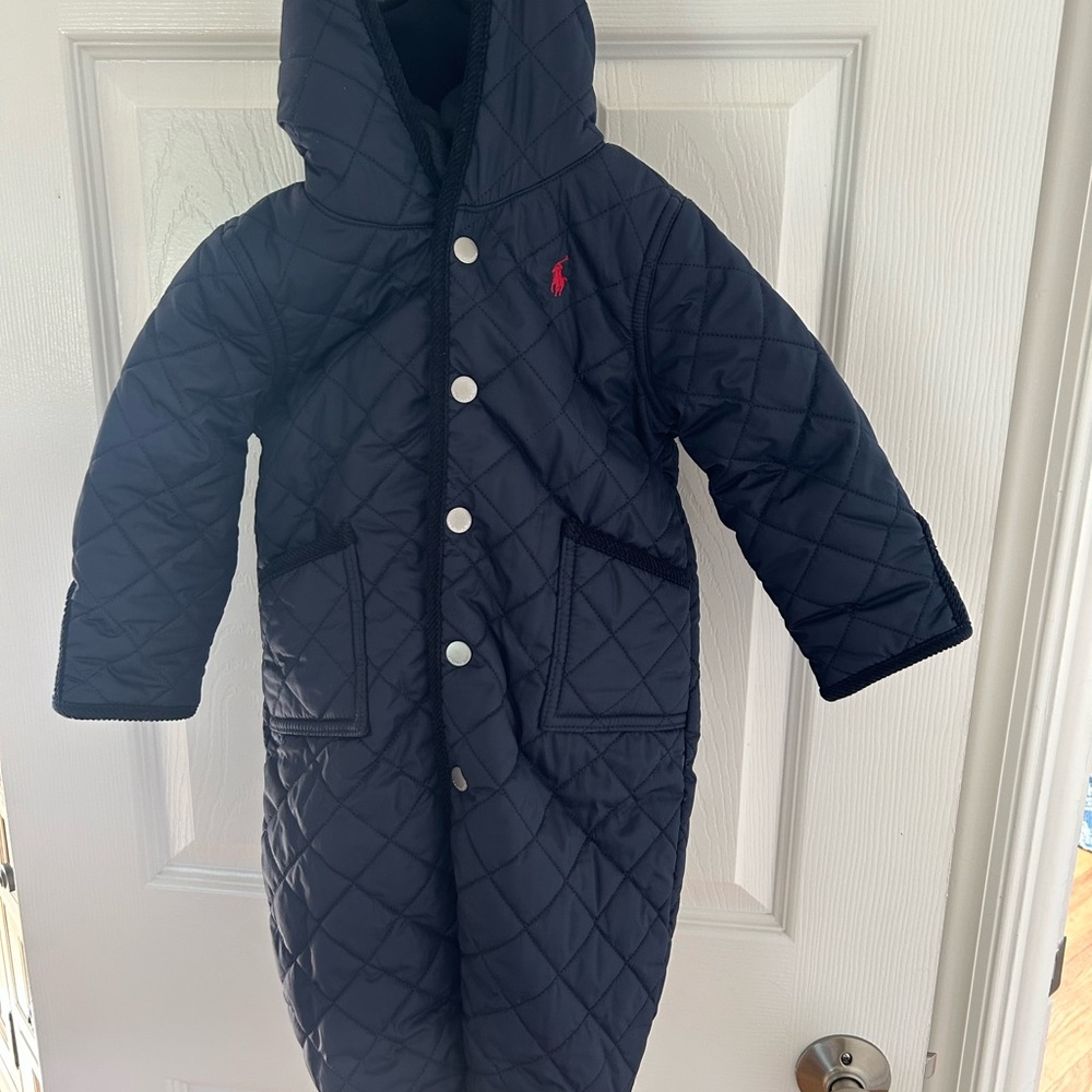 Ralph Lauren Navy Quilted Kids Coat
